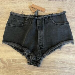 NWT 🌟 SKIMS Denim Swim Mid-Waist Bottoms Black Denim Wash 99% Cotton Small